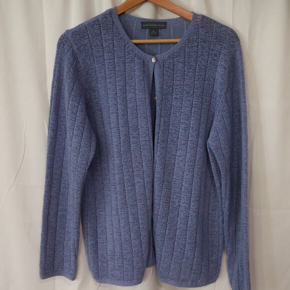 Northern Isles Lite Blue Cardigan Sweater XL, Pearl buttons, Excellent condition - Picture 2 of 16